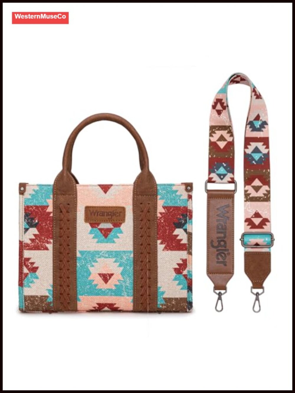 Aztec Western Tote Satchel with Detachable Guitar Strap